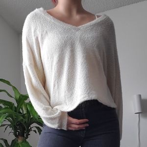 Cream V-Neck Sweater